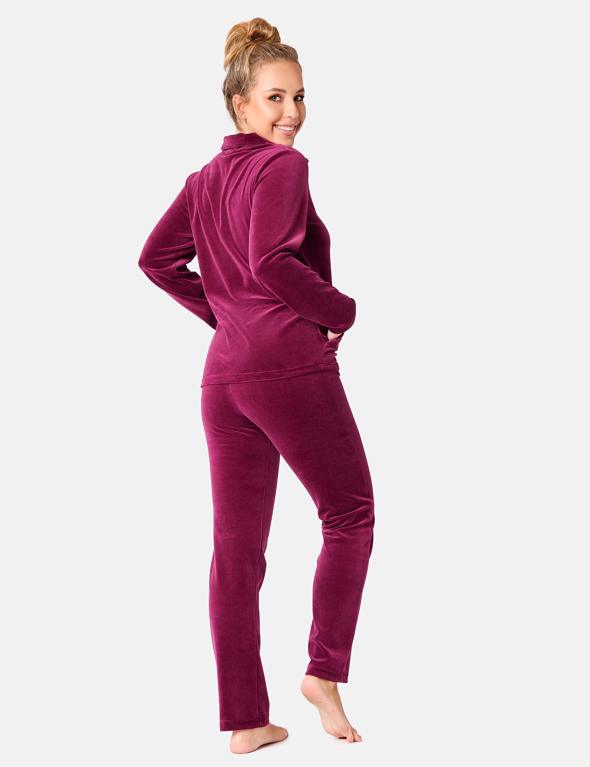 Merry Style Dres Damski z Weluru MSMG001 (Śliwkowy (1742), 3XL)