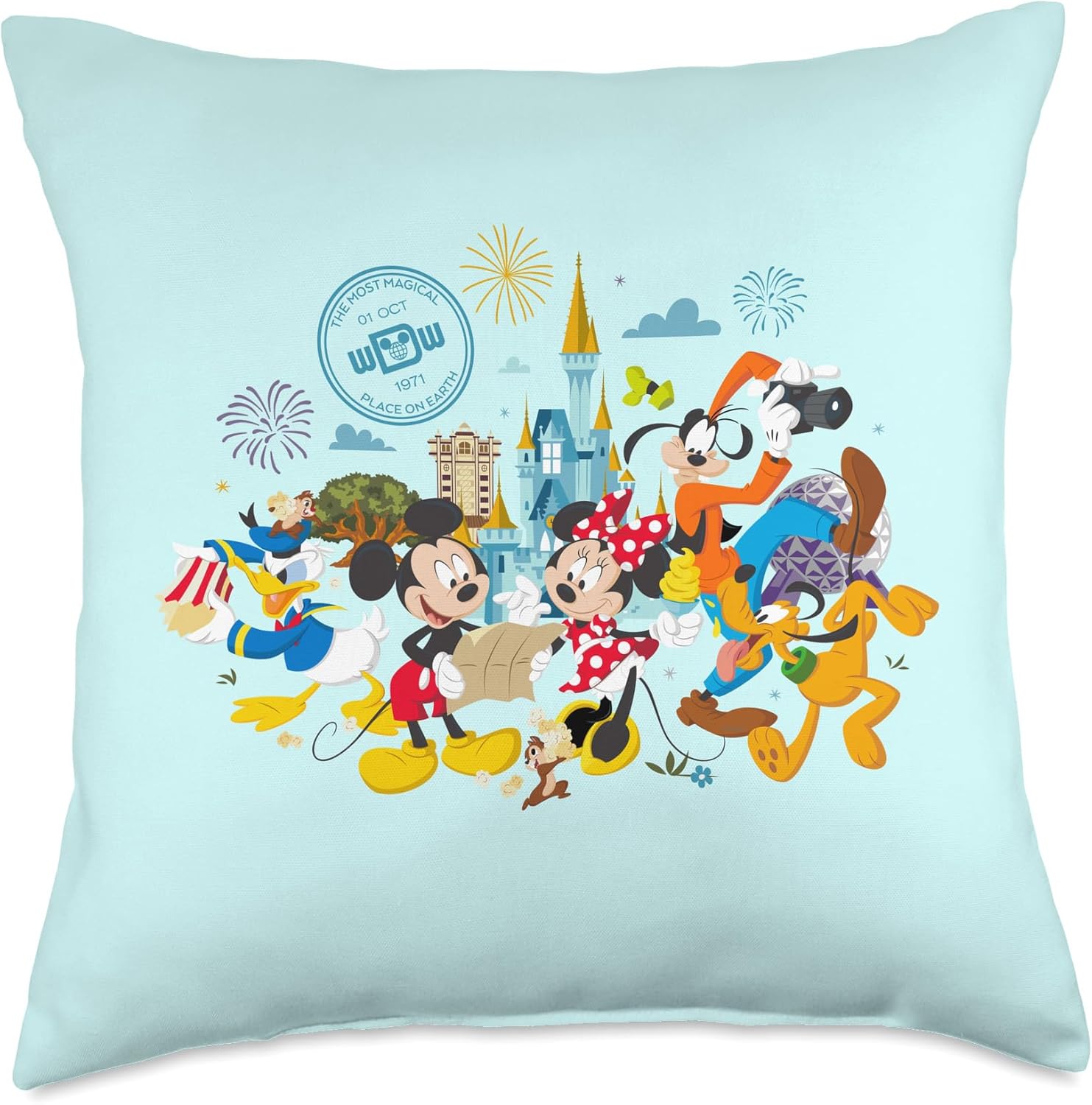 Walt Disney World 50th Anniversary Mickey and Friends Throw Pillow