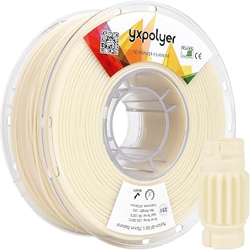 Nylon Glass Filled Filament Nylon Glass Fiber 3D Printer Filament PA6-GF Dyable Nautre White, with AMS-Compatible Reusable PC Spool PA6-GF White