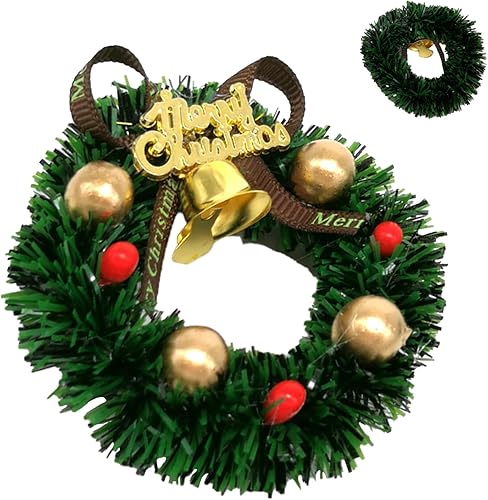 Miniatura 2 de Casa de muñecas, árbol de Navidad, corona de Navidad de casa de muñecas, 2.36 pulgadas, 112, mini coronas artificiales de Navidad, adornos para casa