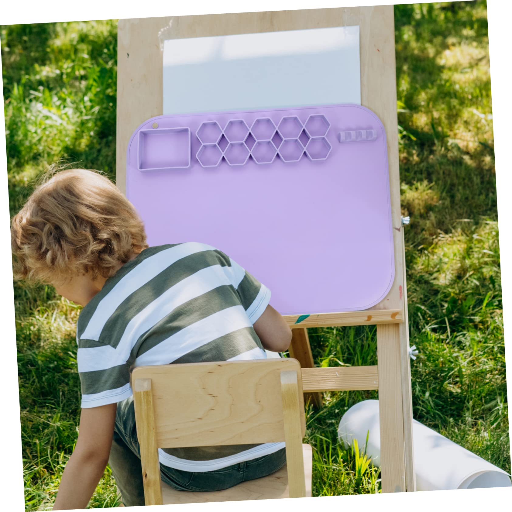 Silikon Bastelmatte für Kinder Malutensilien Tragbare und Antihaftbeschichtete Malunterlage aus Silikon für Aquarell und Gouache Beim Malen und Basteln