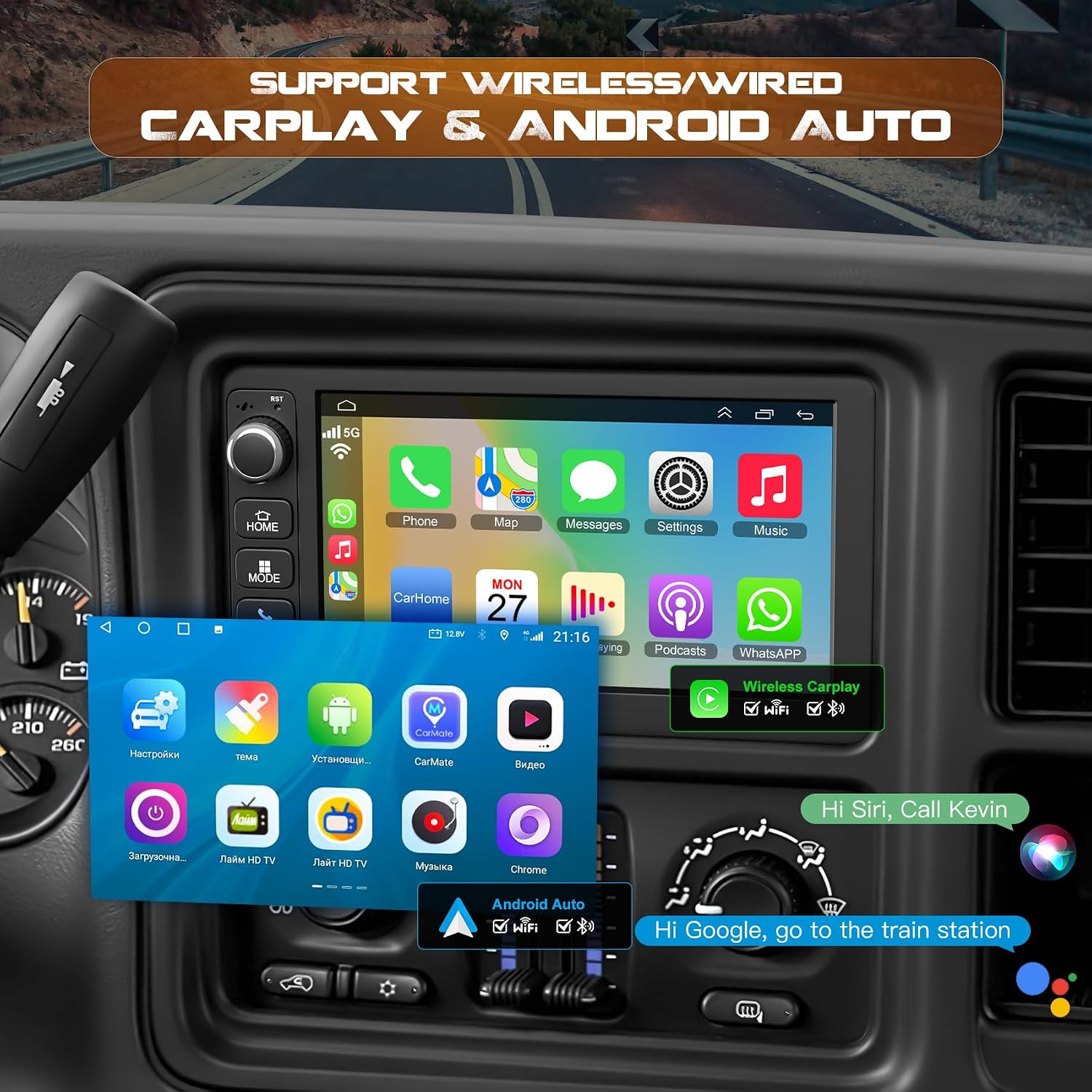 Car Radio Stereo for Chevrolet Silverado Chevy 1500/2500/3500 2003-2006, GMC Sierra Impala Tahoe Yukon Avalanche 2003-2006, with 1280 * 800 IPS Touchscreen, GPS Navigation, Bluetooth, Backup Camera