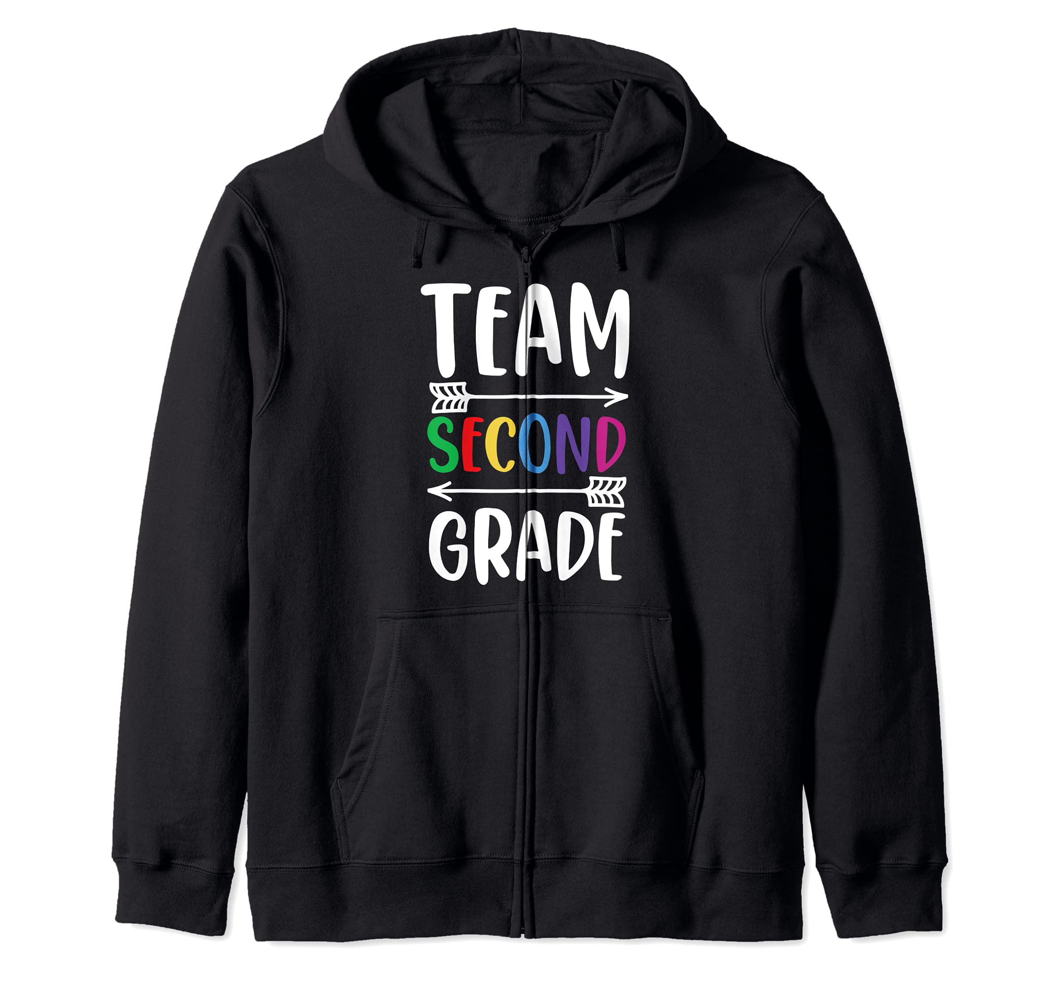 Team Second Grade Teacher Student Last Day Of School Cute Zip Hoodie, Black
