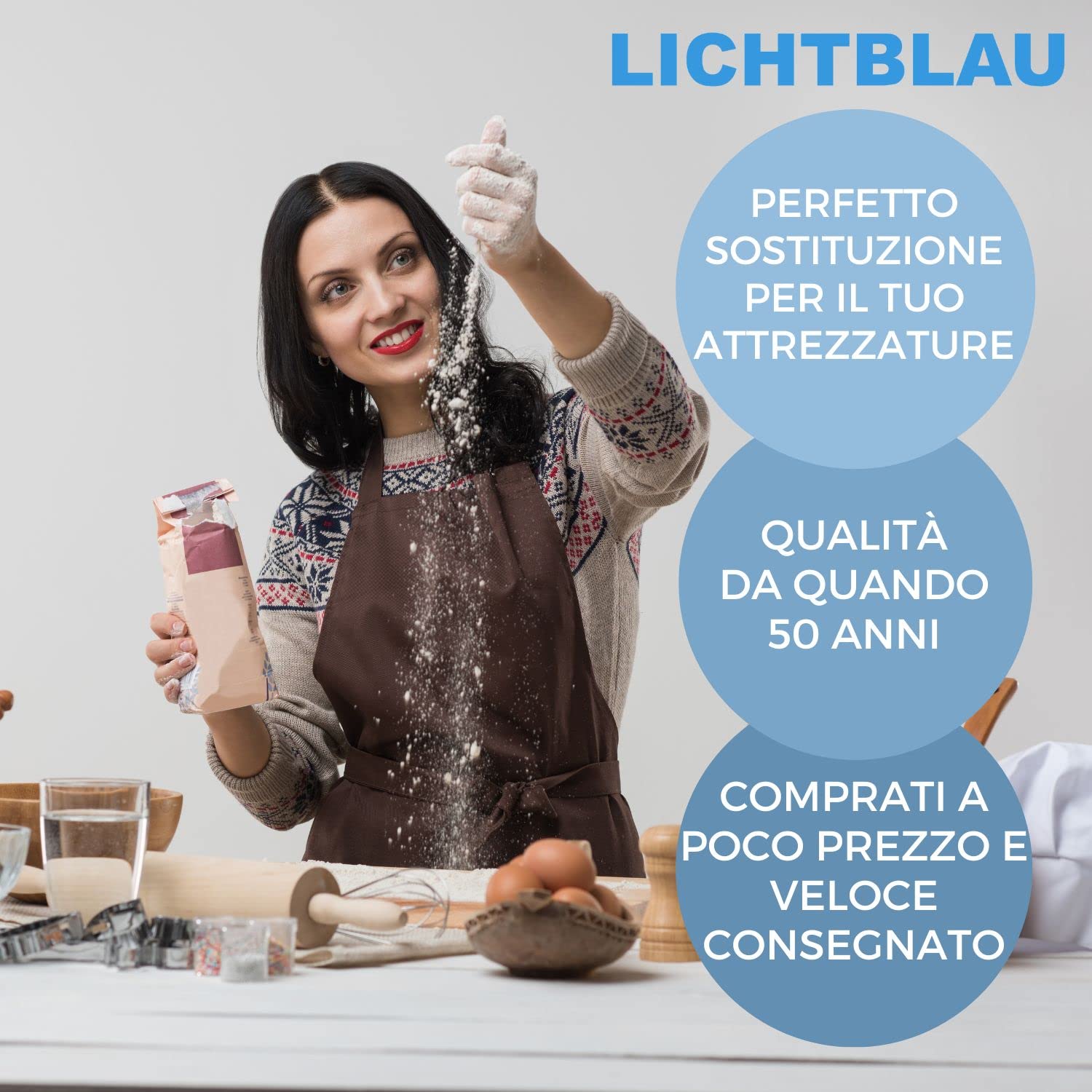 LICHTBLAU Gancio grigio per impastatrice Bosch I Gancio di ricambio adatto per MCM3100W, MCM3110W e MCM3200 I Gancio impastatore in plastica per planetarie I Ricambio per planetaria Bosch