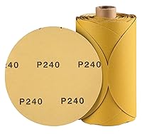 Vista 16 de Papel de lija PSA dorado de 6 pulgadas, 100 unidades de discos de lija de grano 220, rollo de papel de lija autoadhesivo con parte trasera adhesiva