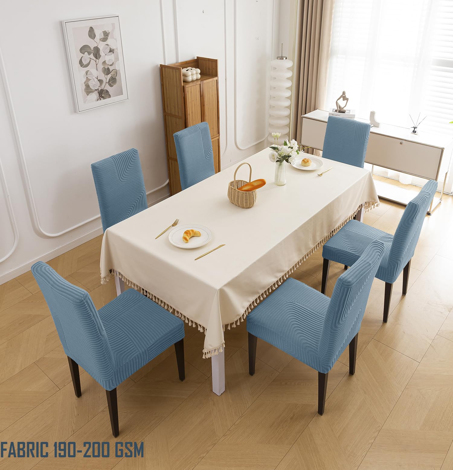 Stretchy Chair Covers - Sapphire Blue (Pack of 6) -4