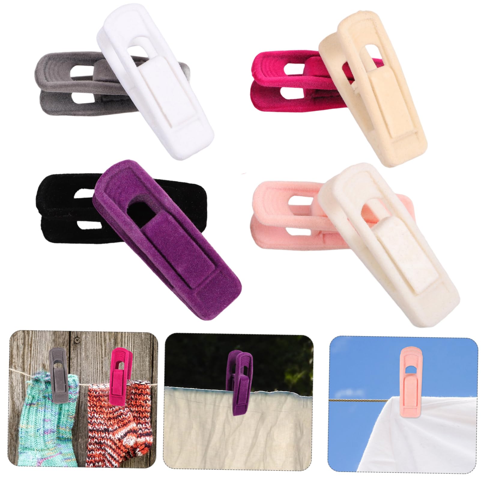 40pezzi Clip Per Appendere Pantaloni Velour Grucce Antiscivolo Per Abbigliamento Clip Senza Tracce Per Gonne e Pantaloni Multi-colore Con Varianti