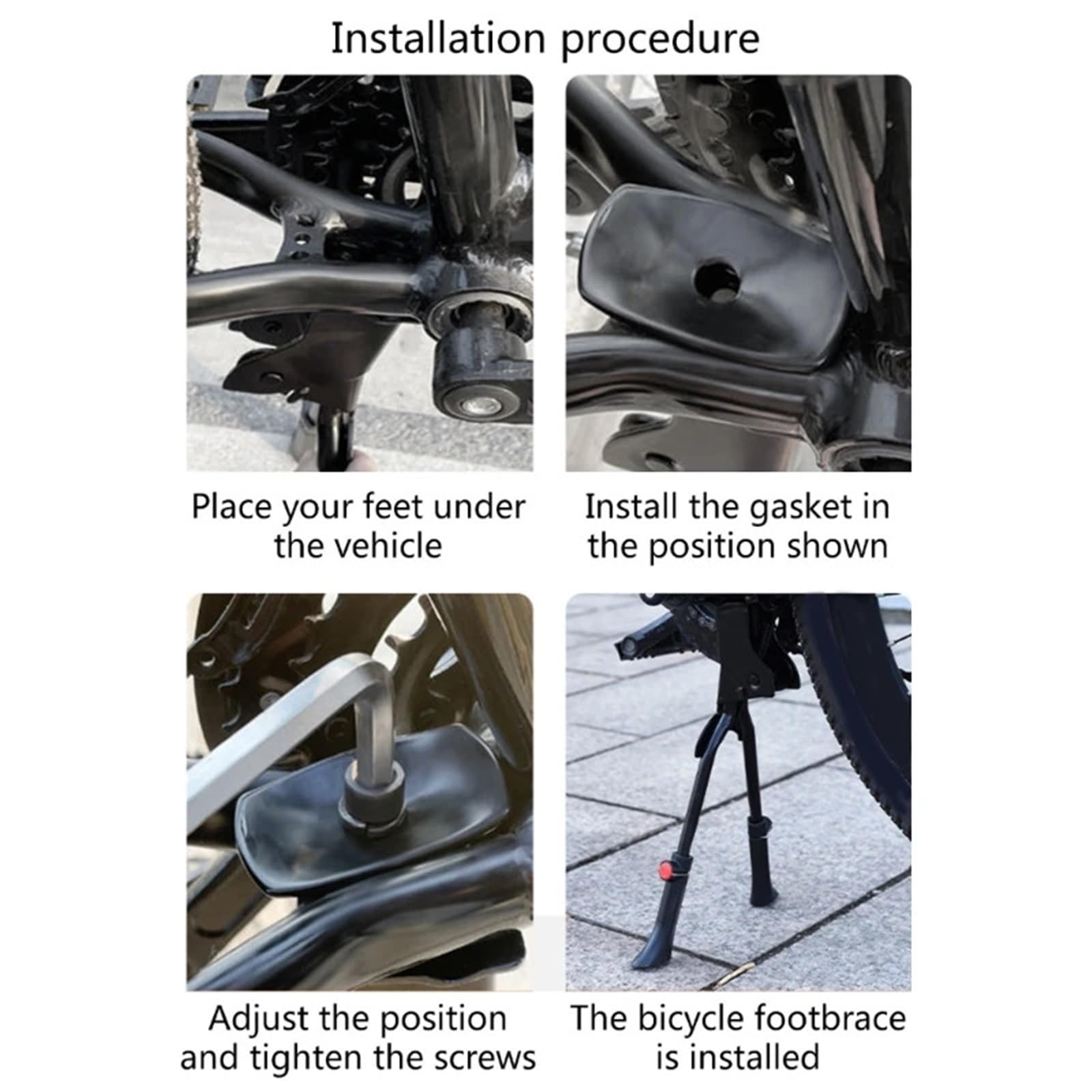 Caballete De Bicicleta Soporte de Bicicleta de Doble Pierna, Soporte Ajustable for Bicicleta, Soporte de Acero for Bicicletas de 24, 26, 27,5 y 29 Pulgadas para Apoyar A Las Bicicletas