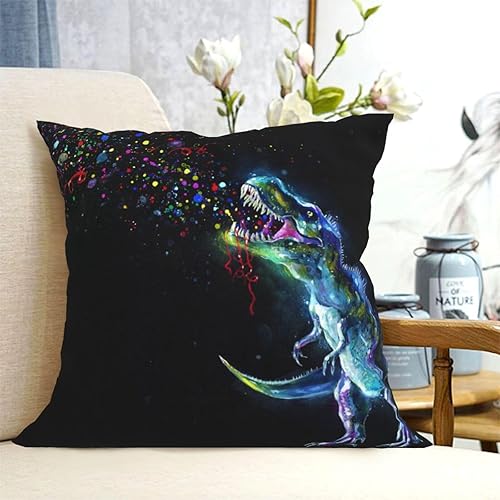 Miniatura 4 de Aimeryup Throw Pillow Covers 16x16 Inch Black Dinosaur Decorative Pillow Covers Cushion Covers cojines decorativos para sala Pillow Cases Cute Throw