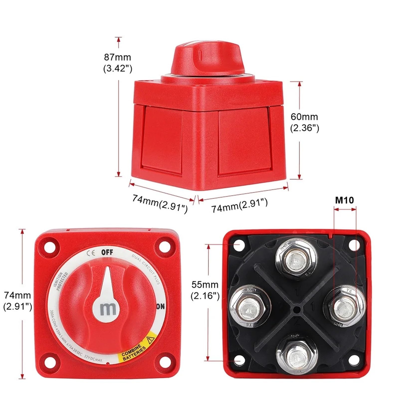 Interruptor Mini Estanco 6011 Serie M 12-32V 100-300A