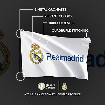 Desert Cactus Real Madrid Flag 3 x 5 Ft Football Soccer Outside (Flag C)