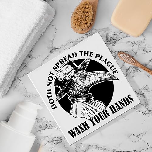 Miniatura 5 de Letrero gótico de madera para decoración de baño, con texto en inglés "Wash Your Hand", decoración de baño para el hogar, inodoro, baño, polvo,