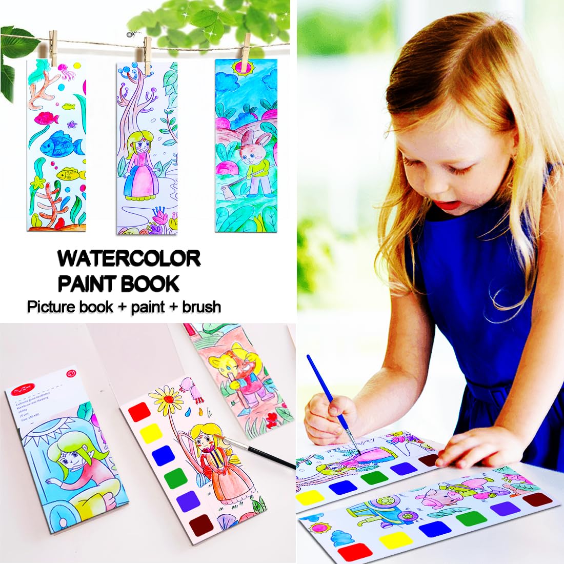 Amazon.co.jp: YXOTJHS YXOTJHS 水彩絵本付き 水彩塗り絵 4~8歳の