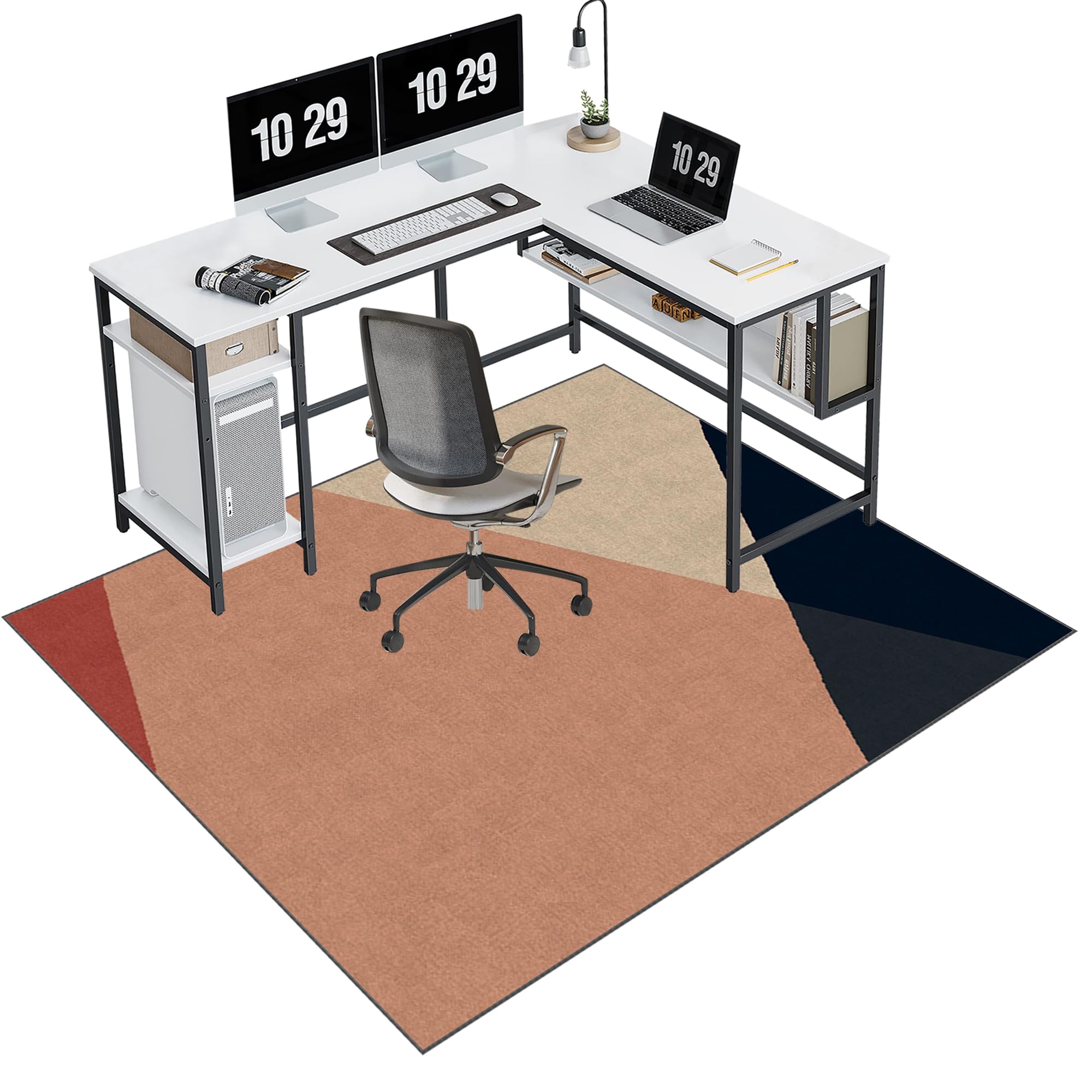 EYKWKB 130 x 160 cm Office Chair Mat for Carpeted and Hard Floor Gaming Chair Mat Multi-Purpose Carpet Protector Chair Mats Anti-Slip Low Pile Carpet Mats for Home Office Floor Protectors for Chairs