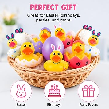 10 Pcs Baby Bath Toys Rubber Ducks, Mini Squeaky Rubber Duck Squishy Floating Bath Toy for Babies Toddlers Kids, Pool Bathtub Summer Water Toys