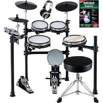 XDrum DD-530 Mesh Heads E-Drum Set with Stool and Headphones Electronic Drum Kit Headphone Connector 400 Sounds Learning Function