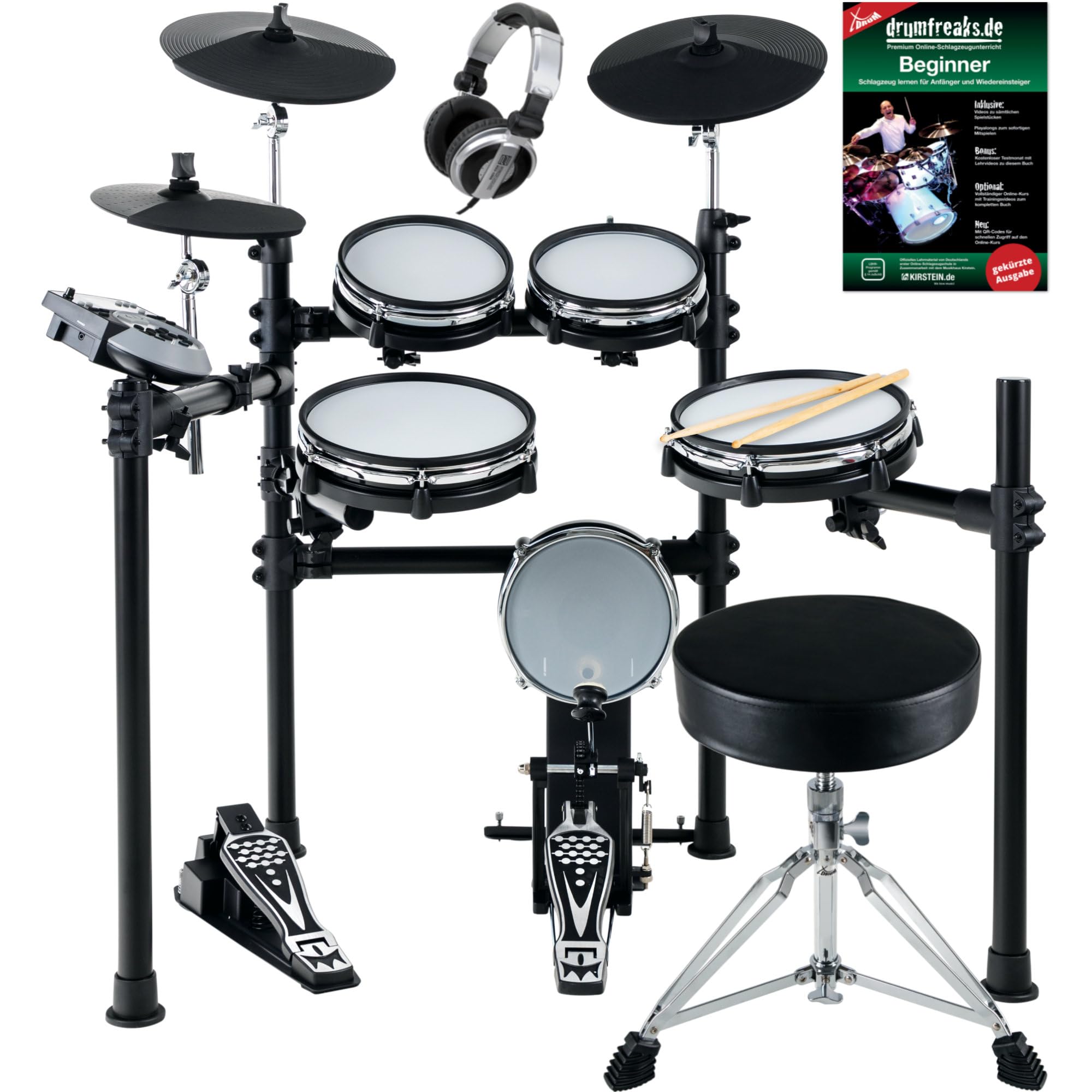XDrum DD-530 batteria elettronica pelli mesh Set con sgabello e cuffie