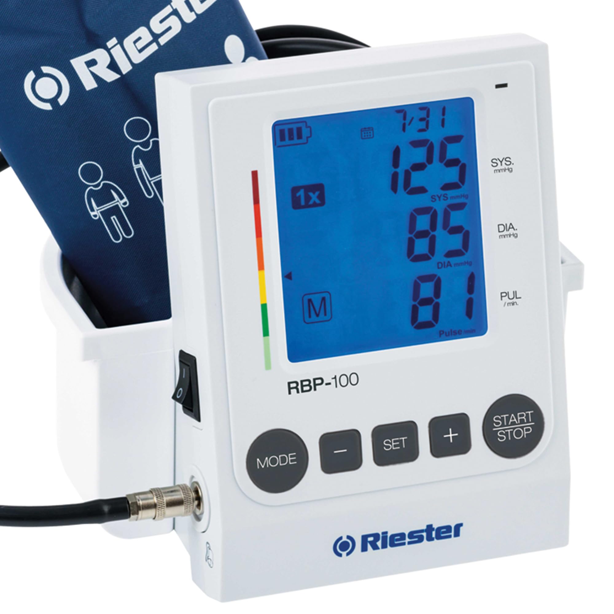 RIESTER - Tensiómetro de mesa RBP 100, nivel clínico, digital, rápido y fiable, 49960