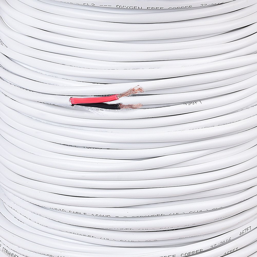 Cable Matters 12 AWG CL2 in Wall Rated Oxygen-Free Bare Copper 2 Conductor Speaker Wire (Speaker Cable) 500 Feet
