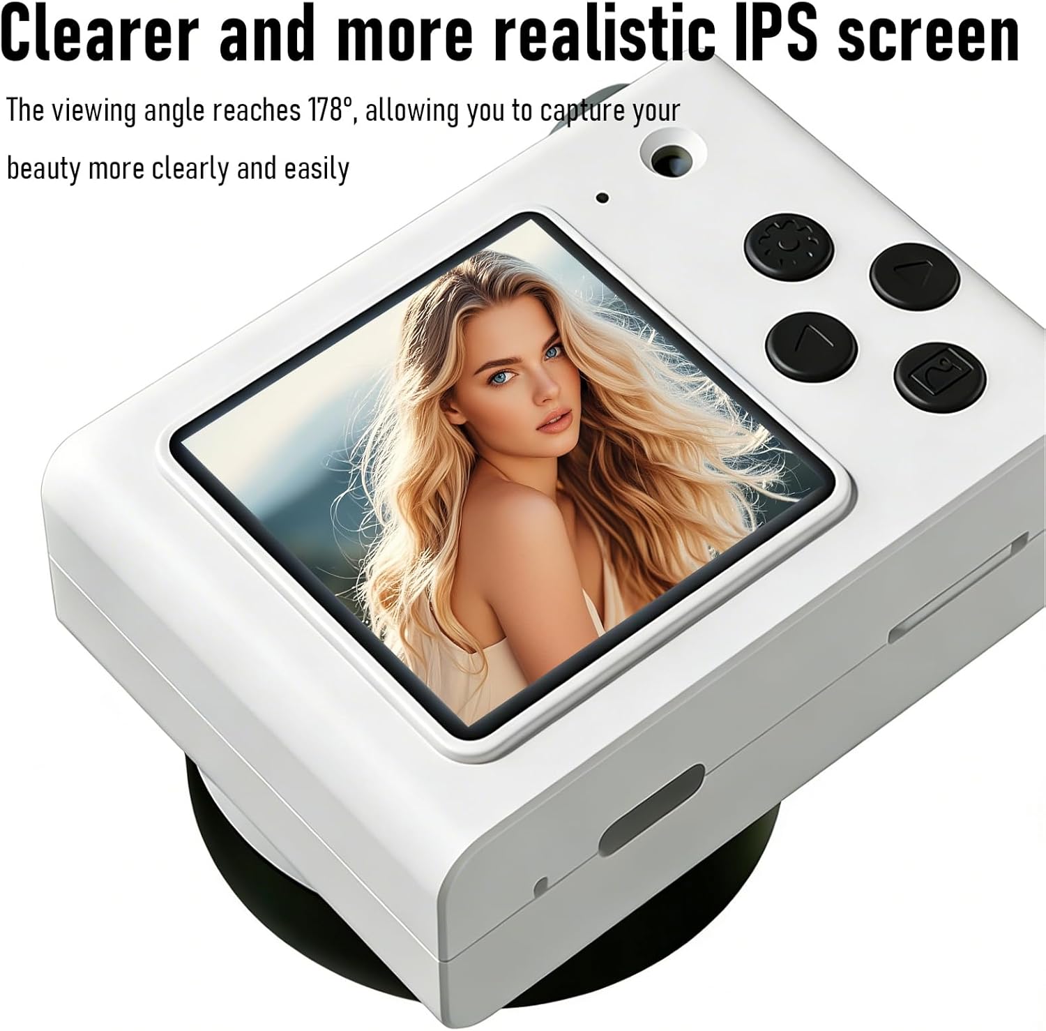 Mini Camera 2K HD Video Recorder, Mini Keychain Digital Camcorder with 64GB Card, 1.57" HD Display, Ultra-Portable Tiny Camera for Travel/Vlog/Night Shots/Selfie (White)