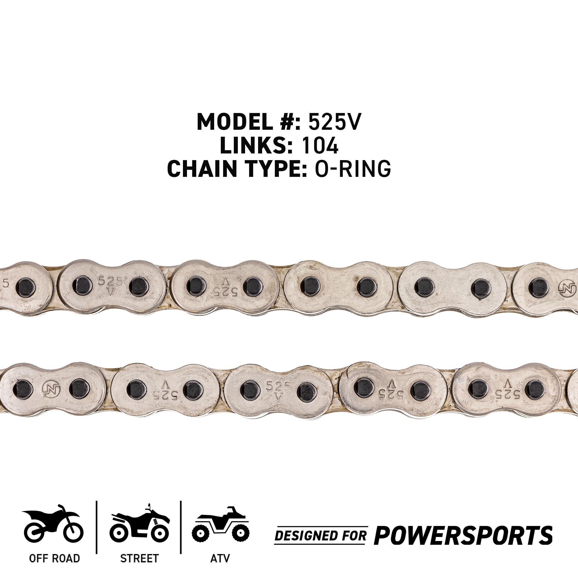 NICHE 525 Drive Chain 104 Links O-Ring with Connecting Master Link for Motorcycle ATV Dirt Bike