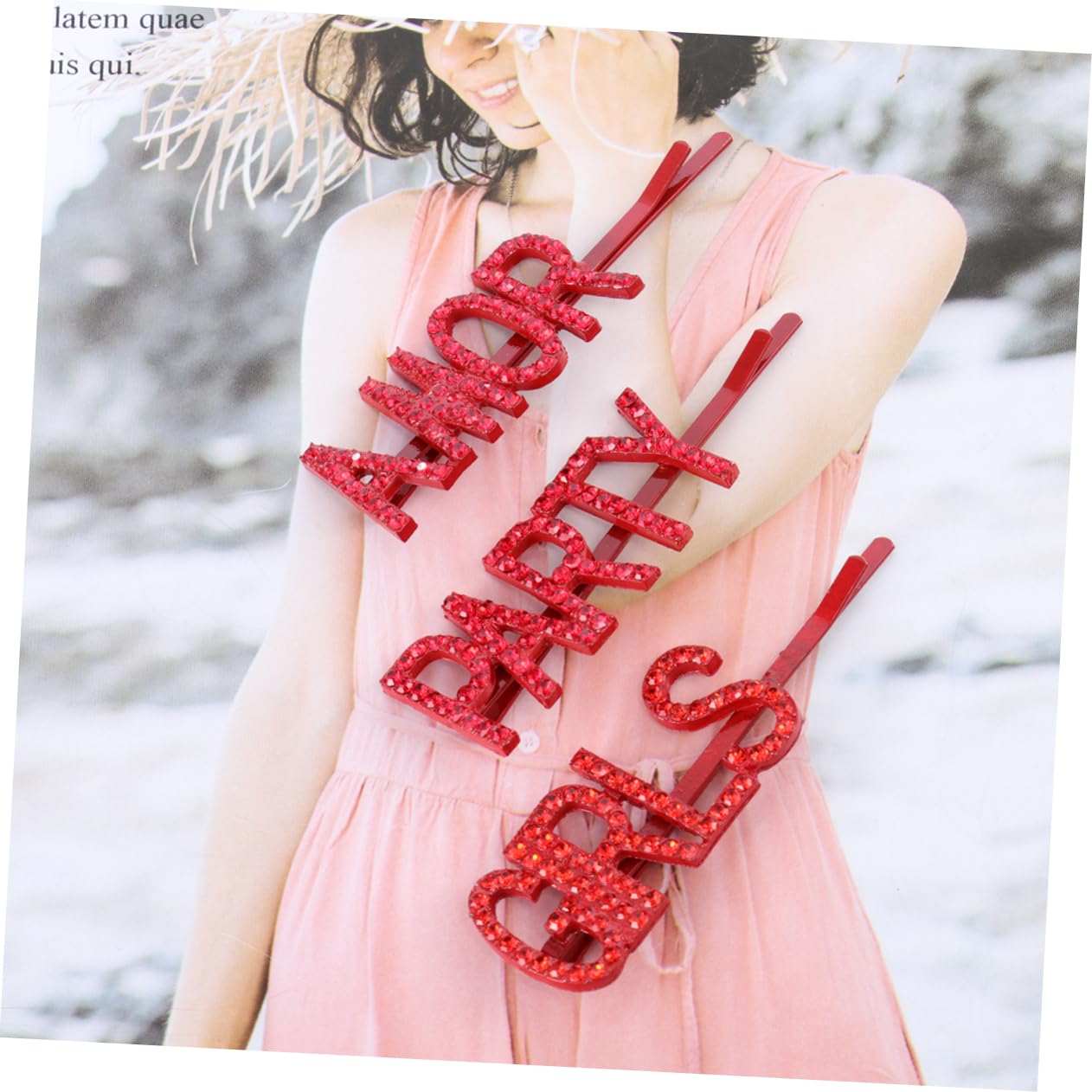 POPETPOP 9stücke Buchstaben-haarspangen Für Damen Rote Haarclips Mit Englischen Wörtern Für Besondere Anlässe Und Alltag Perfektes Accessoire Für Jede Frisur