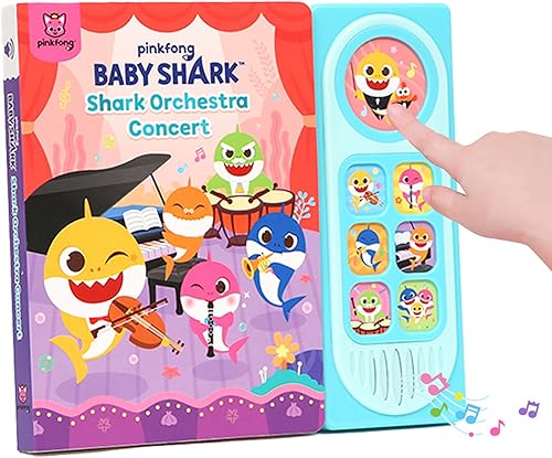 Pinkfong Baby Shark Family Orchestra Concert Sound Book l Baby Shark Toys | Juguetes de aprendizaje y educación | Libros interactivos para bebés y