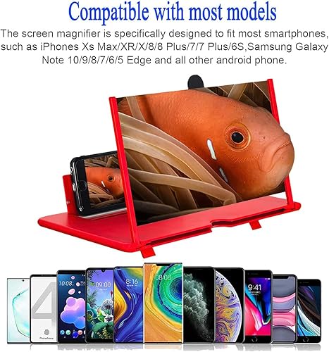 Miniatura 6 de Lupa de pantalla para teléfono celular de 16 pulgadas, soporte para teléfonos inteligentes, plegable, ampliadora de juegos celulares, video de