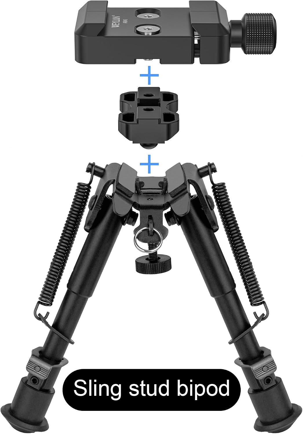 Arca Swiss Bipod Adapter for Harris/Atlas Bipod WEYLLAN AB45_MK80, Compatible Arca-Swiss Rails and Q.R Plates, Lightweight Clamp with Mlok Rail Stable Connection Bipod, Mount on Tripod Ball Head