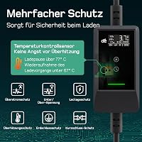 dé Type 2 Schuko 3.7 kW elektromos autó töltőkábel 5.5m LCD kijelzővel 6
