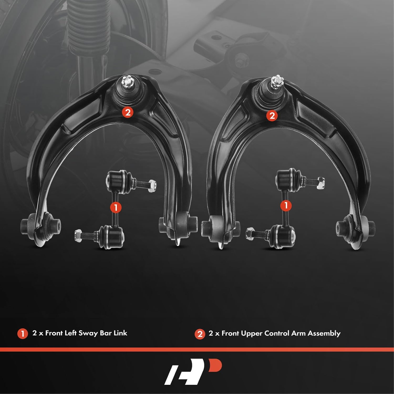 A-Premium 4Pcs Front Suspension Kit, Upper Control Arm, Sway Bar Link, Compatible with Honda Accord 2008-2012 & Acura TSX 2009-2014