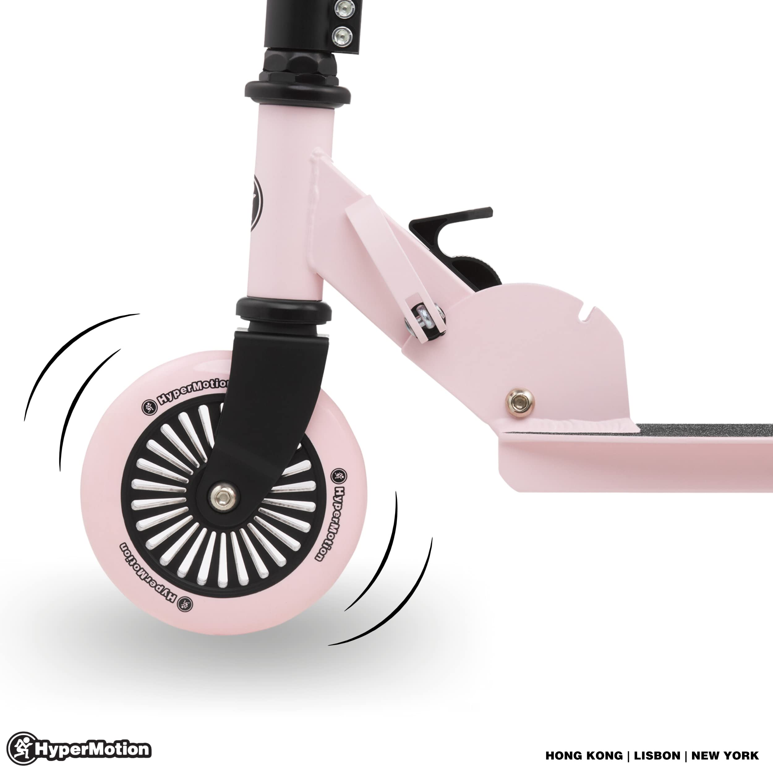 HyperMotion Patinete infantil de 3 a 8 años, patinete Willy, plegable, altura del manillar ajustable, ruedas de goma, plataforma antideslizante, capacidad de carga hasta 40 kg