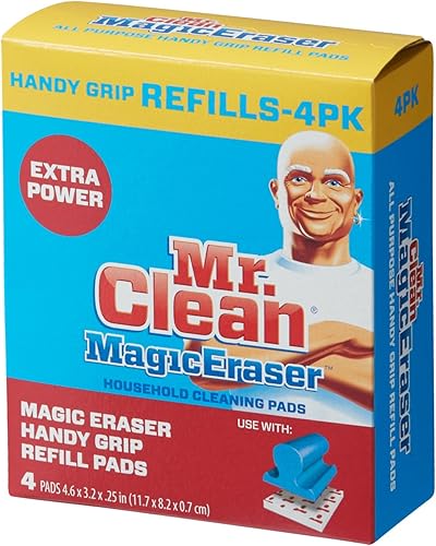 Mr. Clean Magic Eraser Handy-Grip - Almohadillas de recambio multiusos, color blanco (paquete de 4)