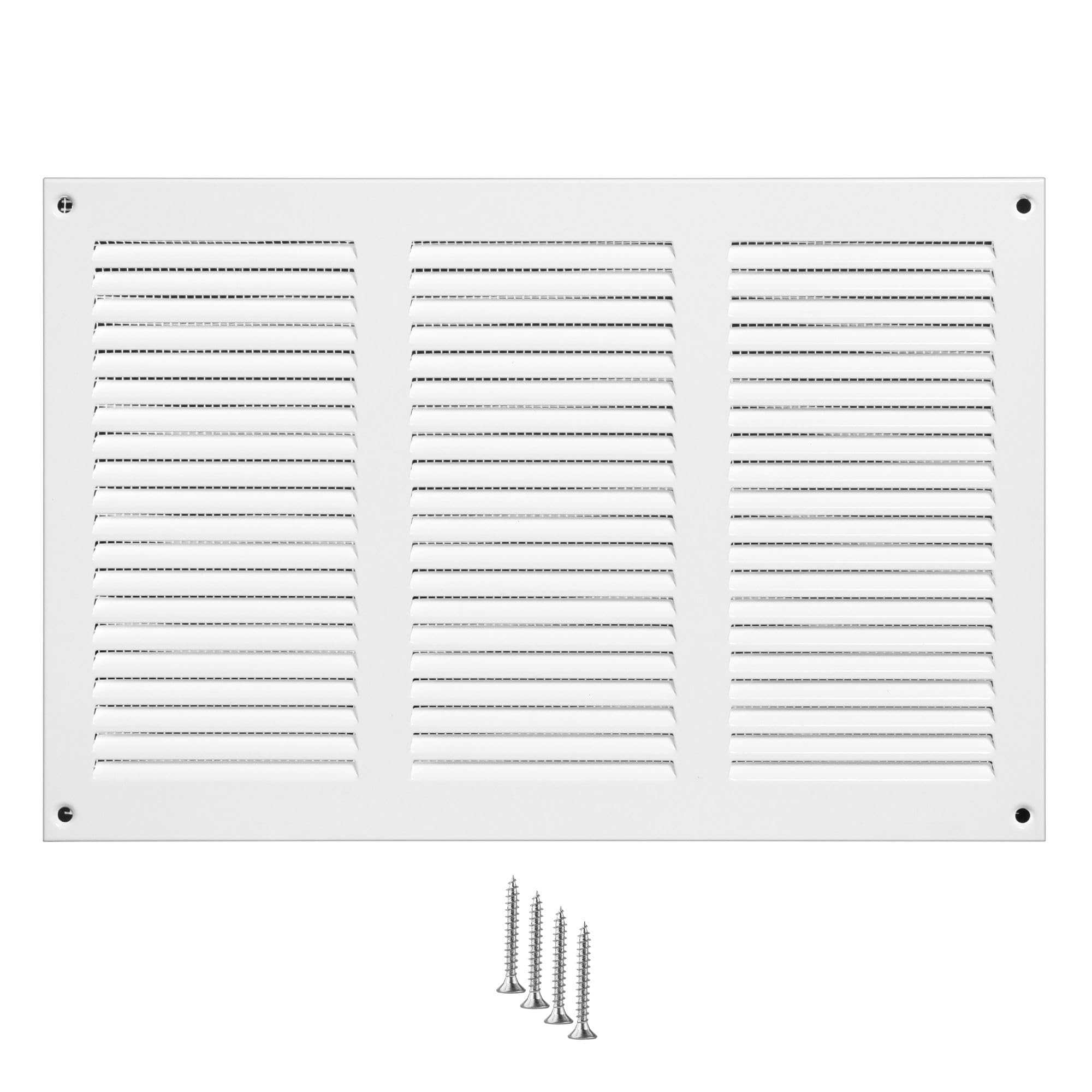 Turvent White 300X200mm Vent Cover - 12X8 Inch Air Grille For Wall And Ceiling - Metal Ventilation Grille With Mesh - Rectangular Ventilation Register For Indoor And Ourdoor Use