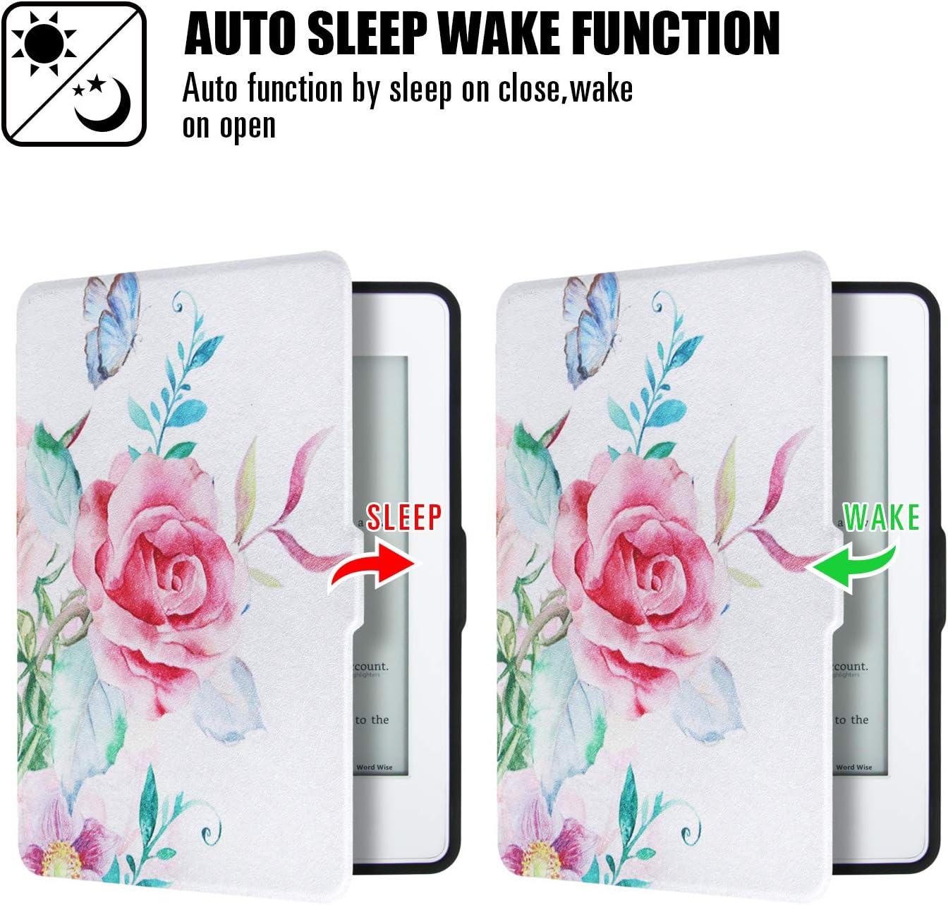 AIMERDAY Case for Kindle Paperwhite, Premium PU Leather Soft Case Smart Protective Cover with Auto Wake/Sleep for All Kindle Paperwhite Generations Prior to 2018 (Not fit All-New Paperwhite 10th)