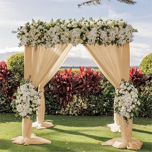 Miniatura 10 de LINXTAR 1 panel de cortinas de arco de boda de terracota de 6 yardas de largo y 30 pulgadas de ancho de gasa transparente para arco de boda para
