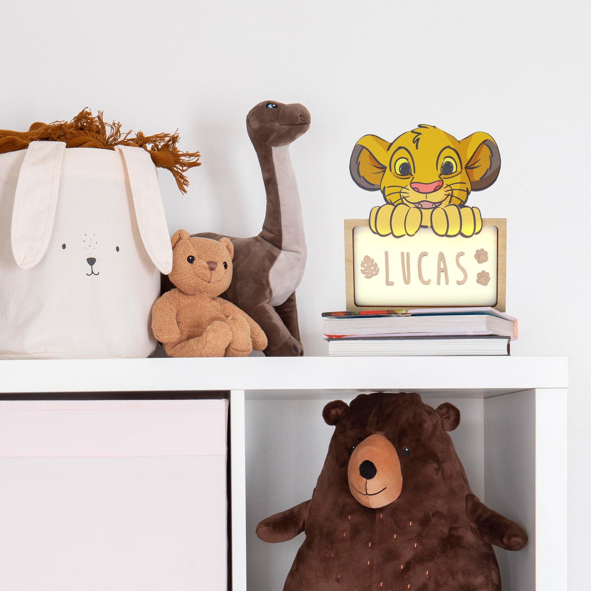 WONDEE Disney Lampada Re Leone Simba Bambini Personalizzata Con Nome - Lampada Luce Notturna Bambini Simba, Regali Neonato e Regalo Battesimo Bimbo e Bimba, Disney idee Regalo Re Leone
