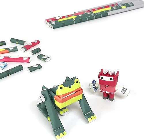 PIPEROID Lift & Pinch Robot Beetles, juego de robot japonés de papel 3D para niños y kit de origami para adultos
