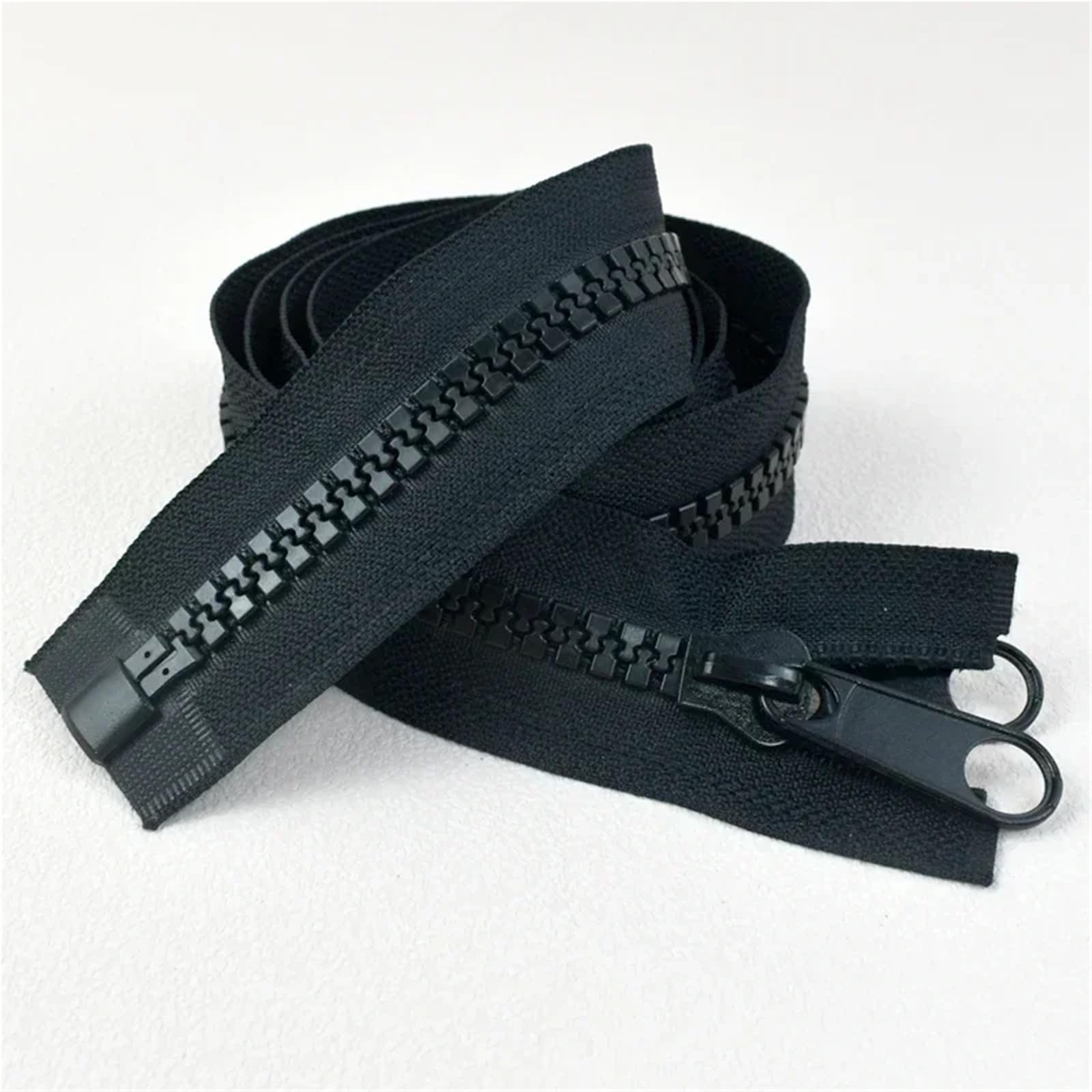 Two Way Zipper 1-5M 10# Resin Zipper Double Sided Slider Open End Sewing Zippers Tent Coat Luggage Auto Lock Ziper Repair Kit DIY Accessories for Jackets(Black,400CM (4METERS)_NO10)