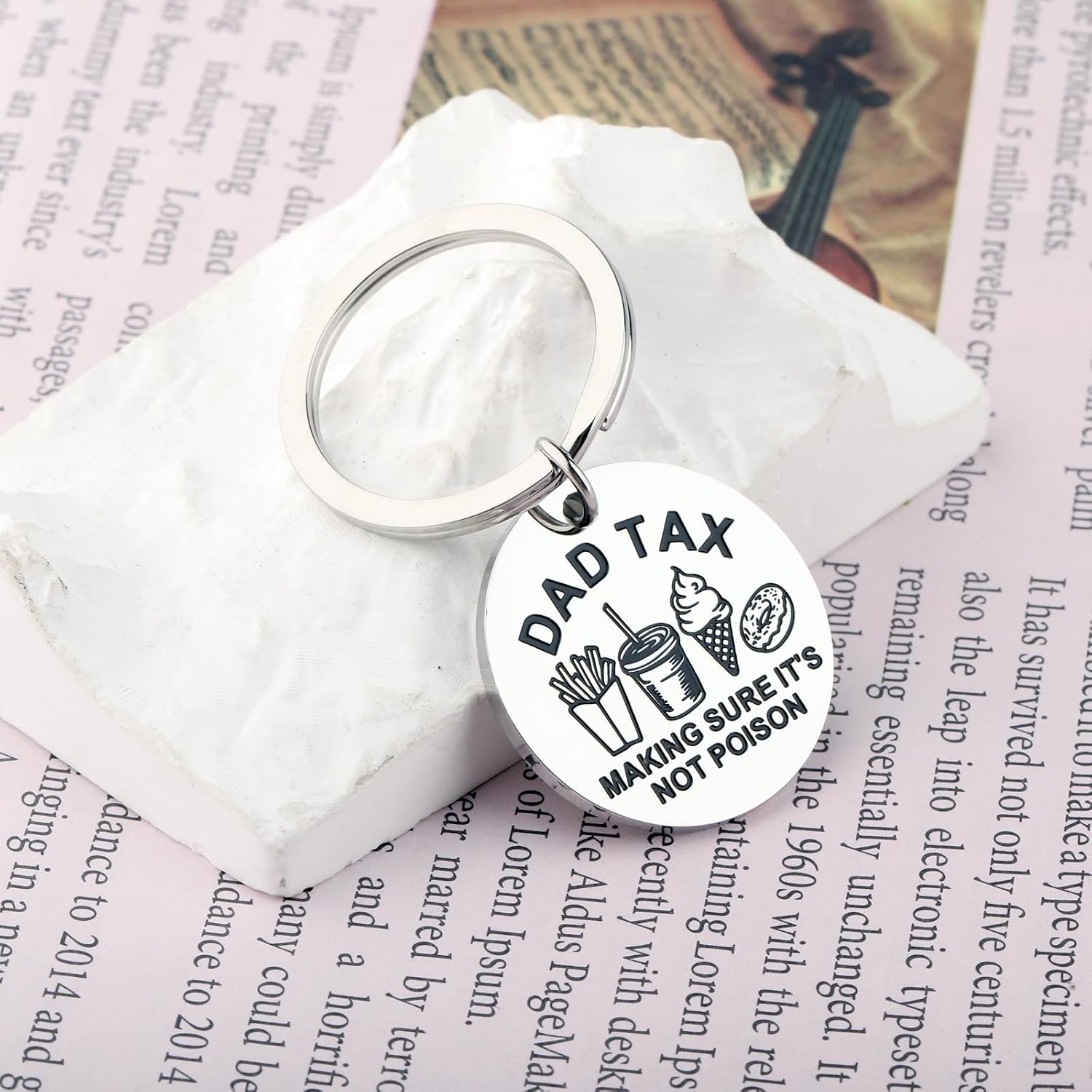 HOLLP Dad Tax Definition Funny Gift Making Sure It’s Not Poison Keychain Father’s Day Gift for Him (dad tax K) image 4