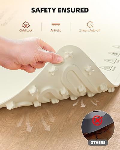 Miniatura 5 de Tapete de calentamiento de alimentos para bufés y fiestas, bandeja de calefacción eléctrica de silicona con 2 ajustes de temperatura ajustables,