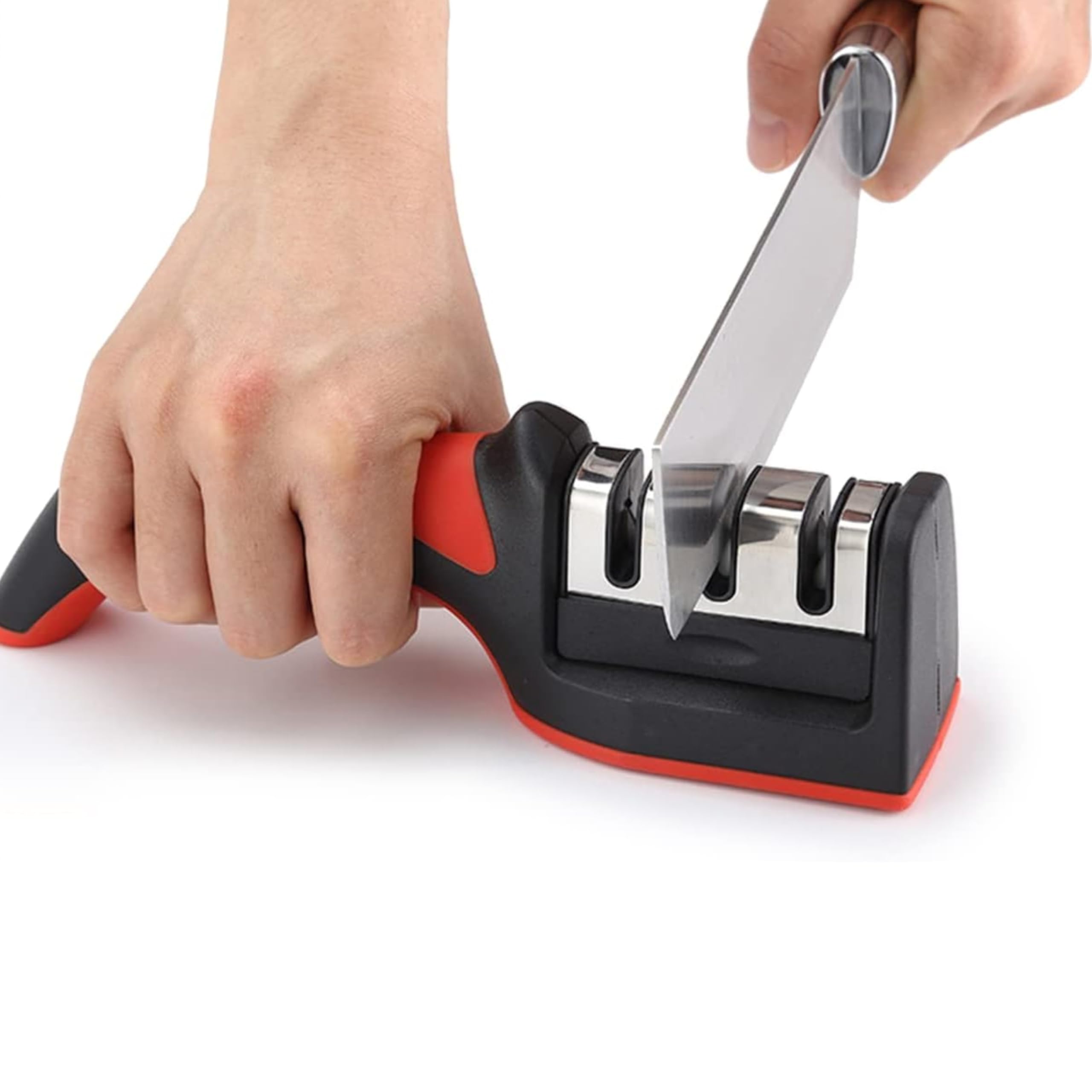 Knife Sharpener Kitchen Knife Sharpener for Sharpening and Polishing Kitchen Knives, Handheld Knife Sharpener Helps Repair, Restore, Polish Blades, Including Straight, Serrated Blades and Scissors