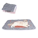SUPRIY 2-Pack (Pink + Gray) Self-Warming Cat Mat Self-Heating Dog Mat Warm Pet Pad Reflective Heating Pet Bed Waterproof and Washable Suitable for Dog Cat Bed Cage Mats Blanket (Small15.5x19.5IN)