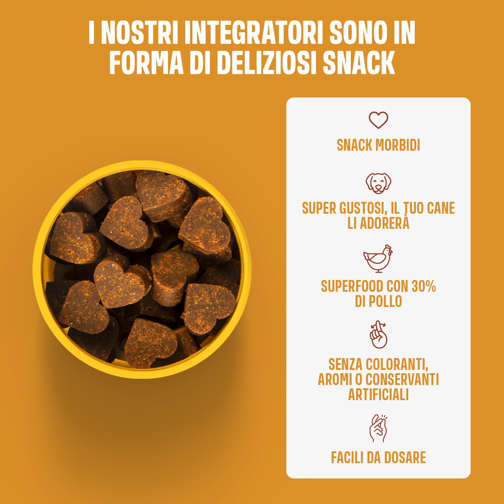 ivvi Cardio per cani – 60 snack morbidi con L-carnitina, taurina, L-arginina, magnesio, olio di salmone, bacche di biancospino e melograno – funzione cardiaca, energia e vitalità – con pollo – 270 g