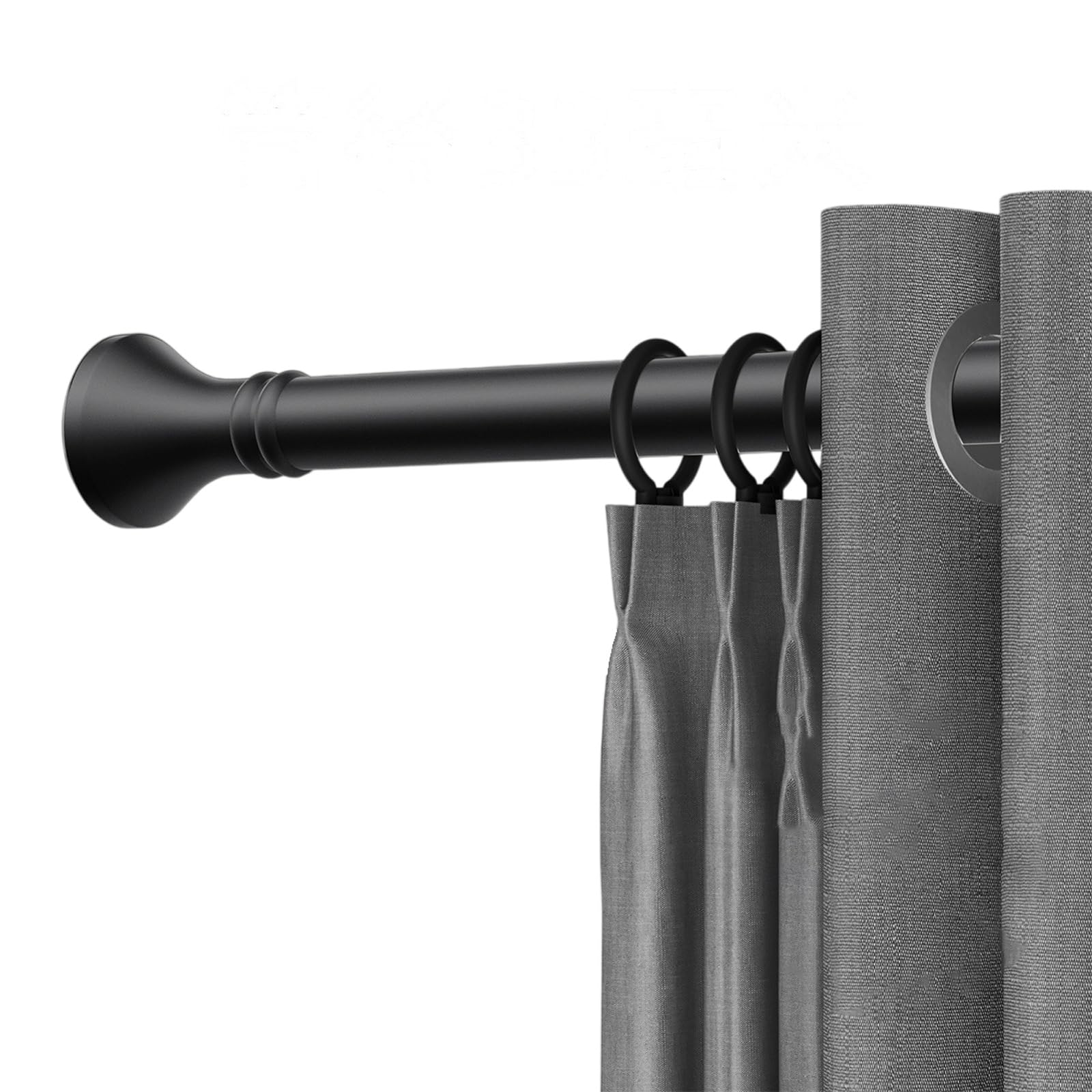 Barra de cortina de ducha extensible, 410CM-500CM Barra De Cortina De Baño Sin Taladrar, Antideslizante Óxido barra armario Telescópica para Baño, Terraza o Armario(Negro,260-350cm)