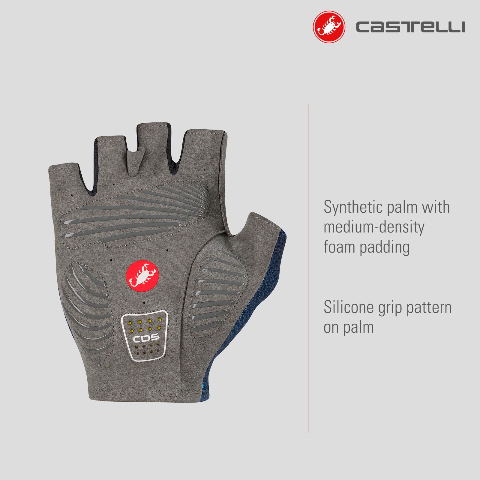 CASTELLI Competizione 3 - Guanti da ciclismo traspiranti a dita corte con imbottitura in schiuma e impugnatura in silicone