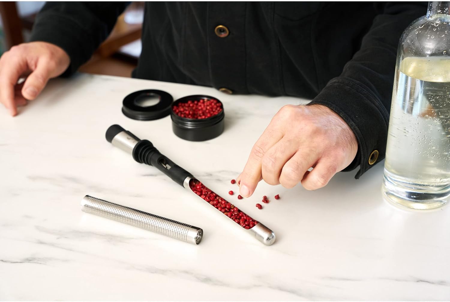 Viski Alchemi Spirit Infusion Kit, Infuse Liquor, Gin, Vodka, Whiskey, Rum, Tequila with Stainless Steel Infuser, Customize Craft Cocktails, Home Bartending, Bar Cart Accessories, Bar Gifts