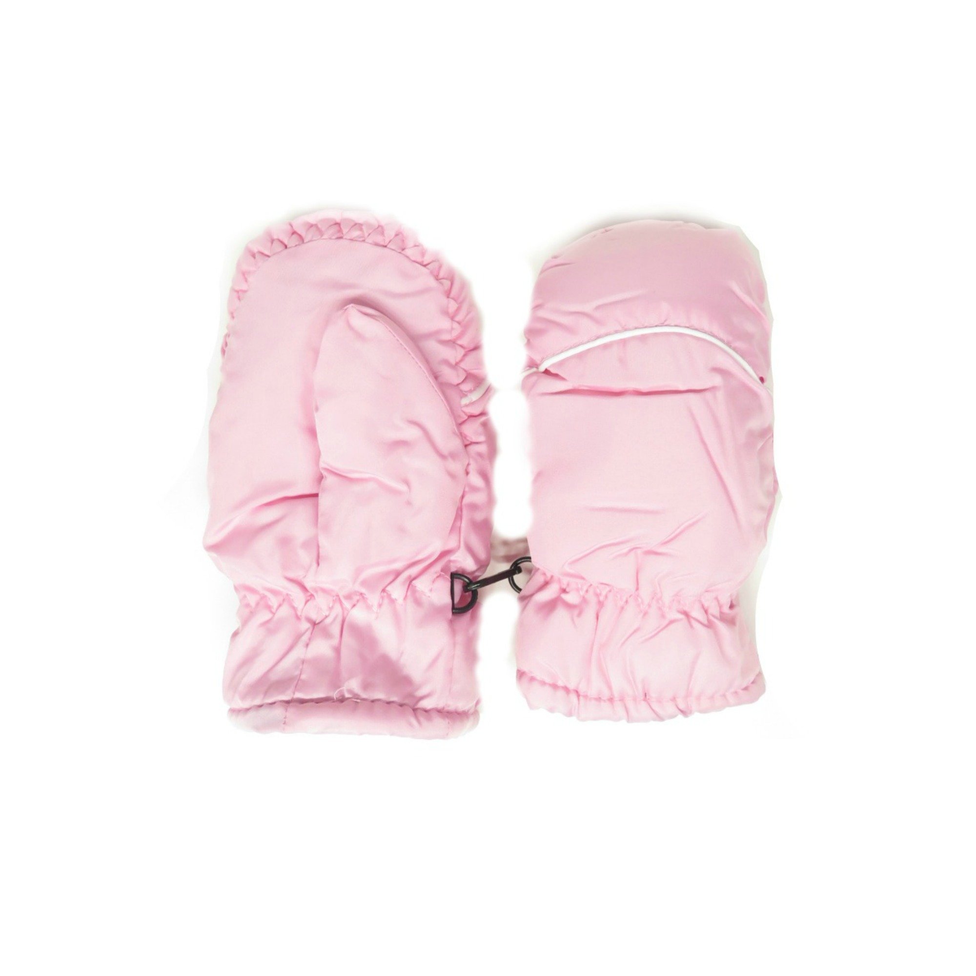 Magg Kids Toddlers Fleece Lined Winter Snow Glove Waterproof Assorted Solid Color 2-4T mittens (Light Pink)