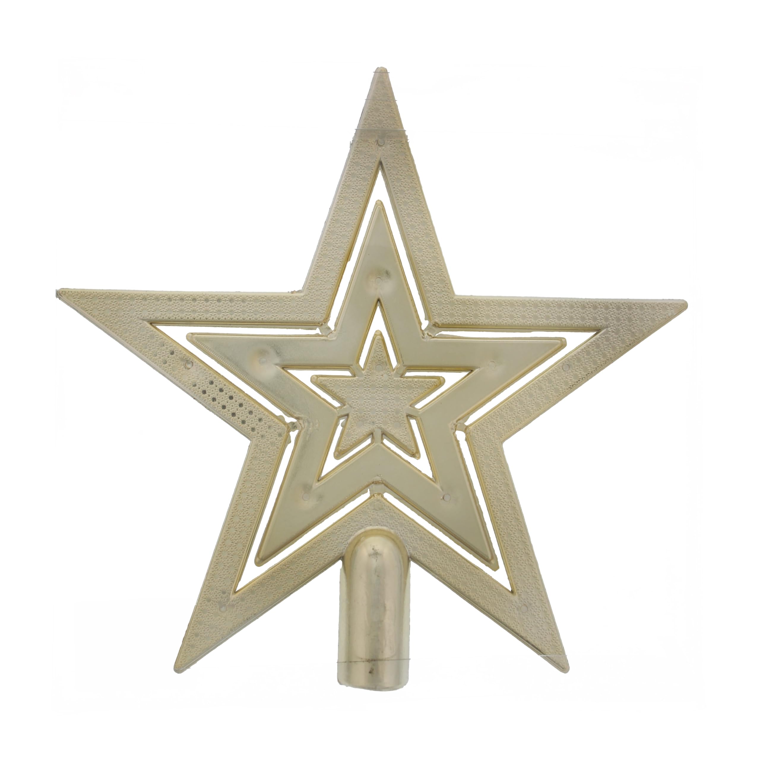 Festive Productions Christmas Tree Topper – 20 cm Champagne Gold Star – Classic Five-Point Tree Top Decoration – Shatterproof Christmas Tree Ornament