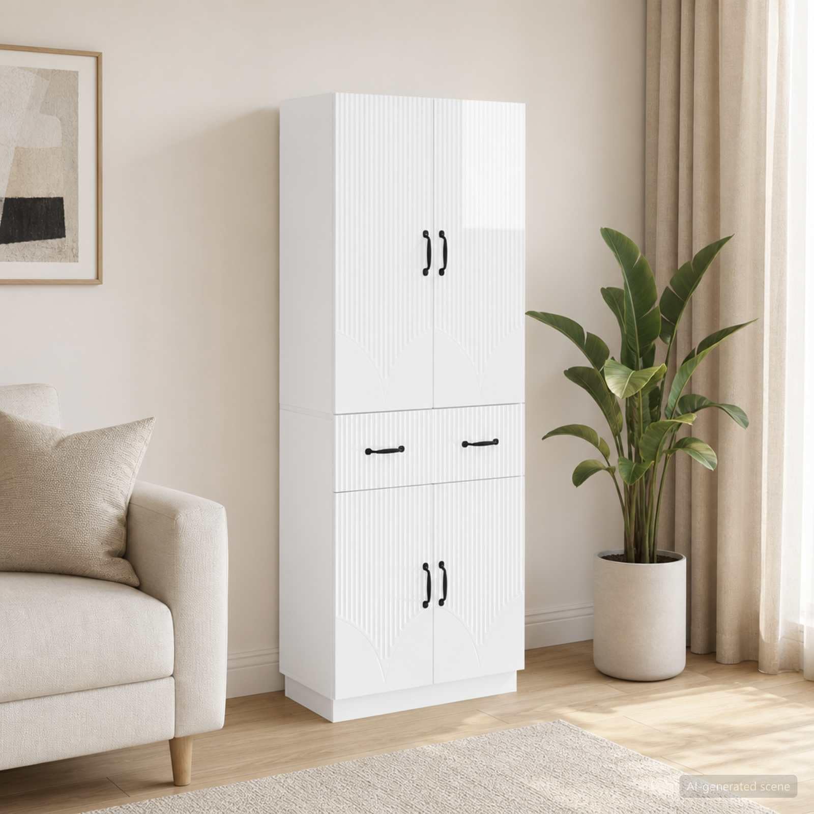 Juego de armarios 2 uds. Brillante Madera de ingeniería, Conjuntos de Muebles, 52.4 kg-3416830